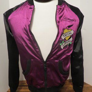 Ed Hardy by Christian Audigier True Love satiny jacket sz M 720